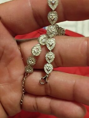 Elegant Teardrop moissanite Bracelet in 925 Sterling Silver